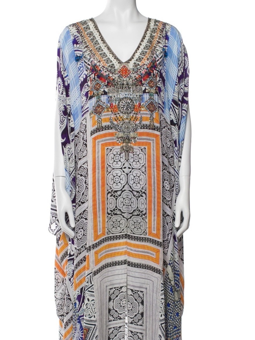 Camilla Embellished Maxi Dress in Purple, Orange & Black